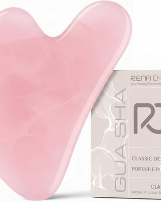 Facial Tools, Natural Rose Quartz Gua Sha Stone, Face Guasha Tool for Jawline