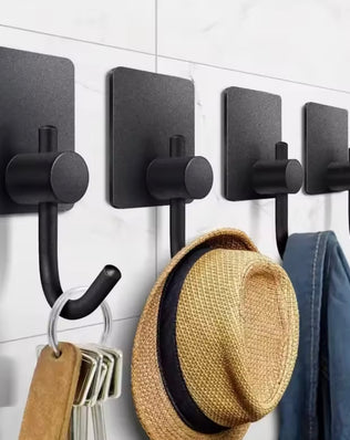 4PCS Stainless Steel Bathroom Robe Hooks Adhesive Wall Hook - Problems Solved