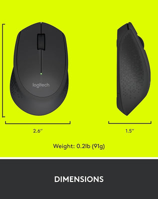 Problems Solved Logitech M280 wireless mouse with 2.4 GHz USB Nano receiver and 1000 DPI optical sensor on a clean desk.