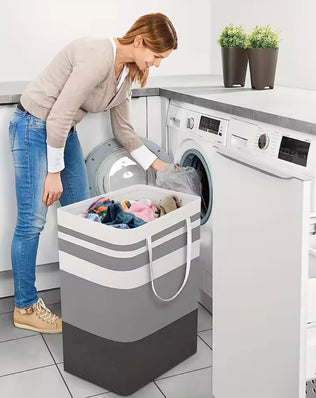 Extra Large Waterproof Laundry Hamper with Extended Handle - Foldable