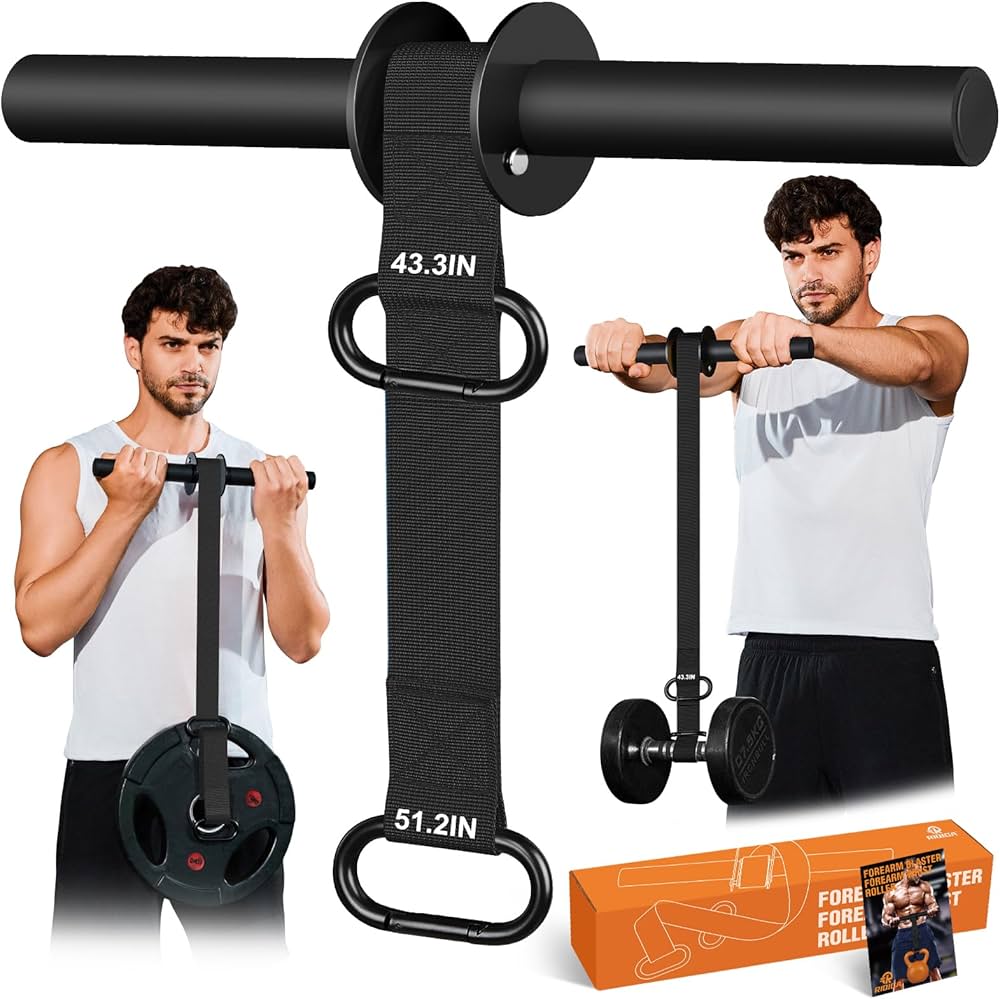 Forearm Strengthener and Wrist Roller Ultra Strong Nylon Webbing, Forearm Exerciser