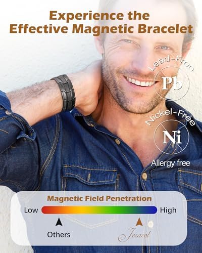 99.99% Soild Copper Magnetic Bracelets for Men,3X Ultra Strength Magnets(3500 Gauss)