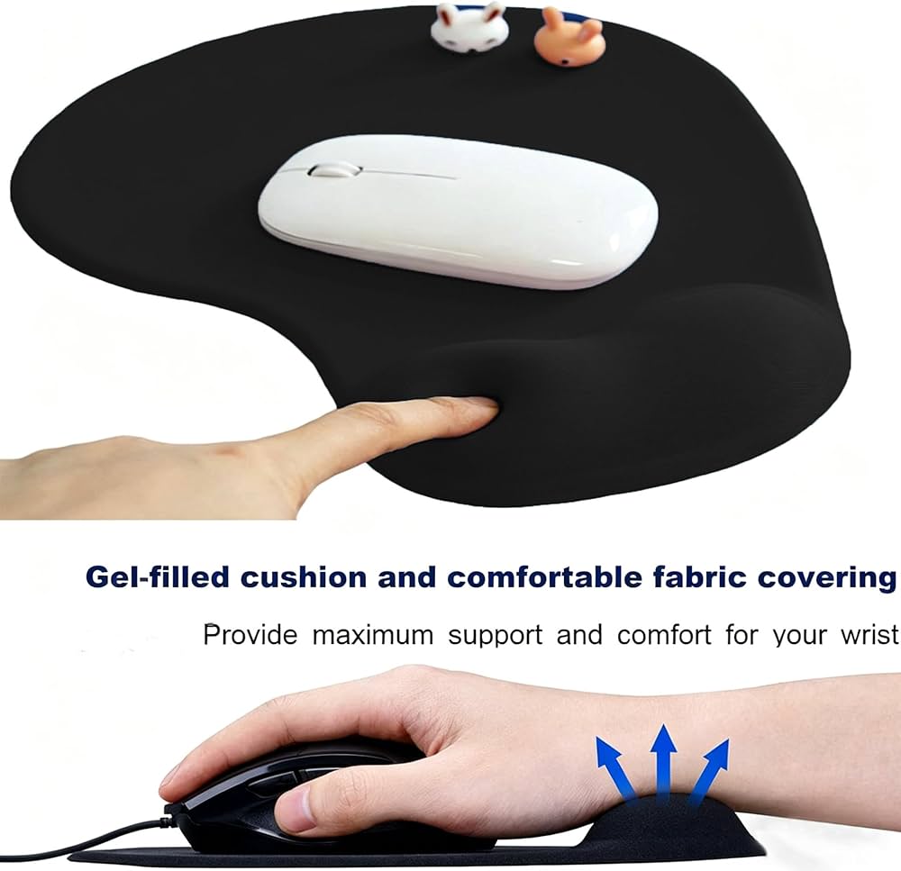 Problems Solved anti-slip mouse pad with gel foam wrist support, designed for comfortable PC use
