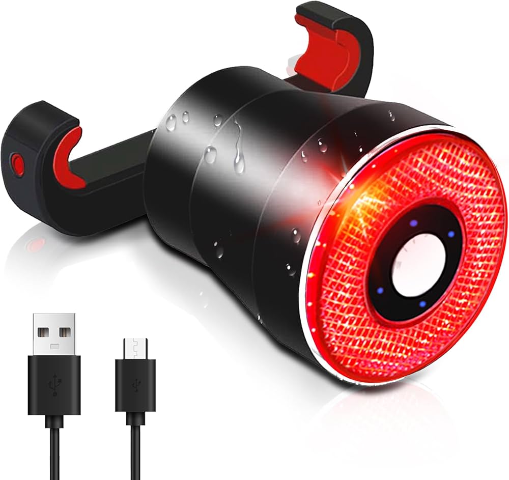 Ultra Bright Smart Bike Tail Light, USB Rechargeable Brake Sensing Bicycle Light