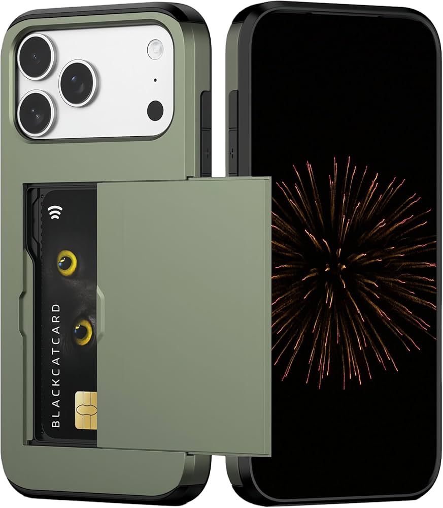 Problems Solved iPhone 17 Pro card holder case with slim design, dual-layer protection, shockproof wallet for phone and cards.
