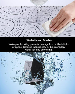 Large Problems Solved topographic contour gaming mouse pad, extended XL mouse mat with detailed terrain design for gaming and desk use