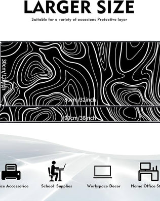 Problems Solved gaming mouse mat XXL, large 800x300mm desk mat with non-slip rubber for smooth, stable gameplay.