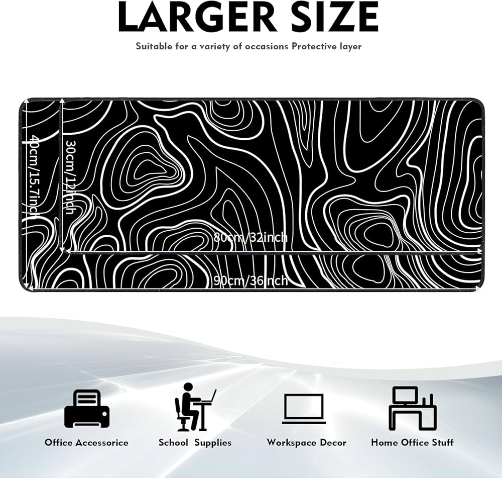 Problems Solved gaming mouse mat XXL, large 800x300mm desk mat with non-slip rubber for smooth, stable gameplay.