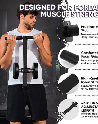Forearm Strengthener and Wrist Roller Ultra Strong Nylon Webbing, Forearm Exerciser