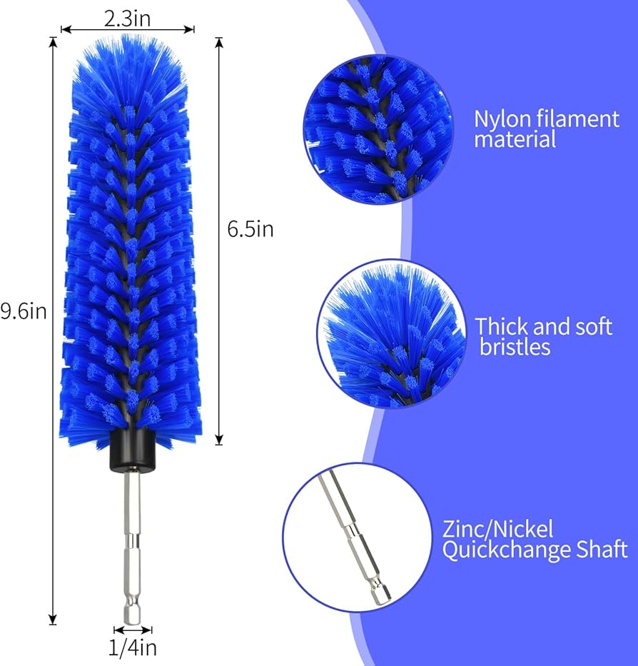 Problems Solved drill brush for car wheels and bottles, dense and durable car cleaning brush with sturdy bristles.