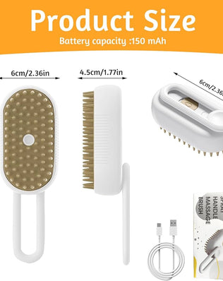 A Rechargeable 3 in 1 Multifunctional Cat Grooming Brush
