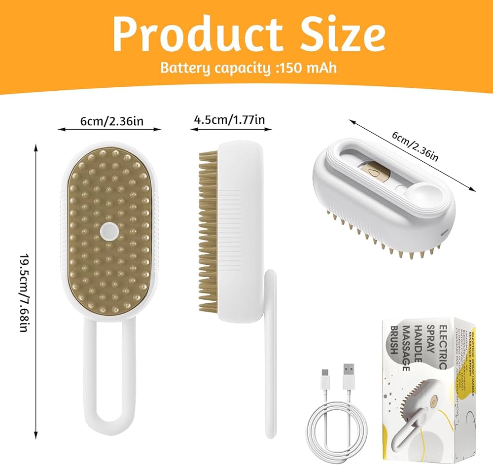 A Rechargeable 3 in 1 Multifunctional Cat Grooming Brush