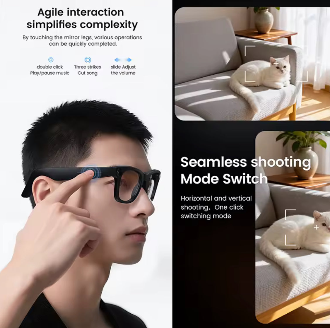 2026 Smart Glasses HD Photo Video OpenAI Record Translation - Problems Solved