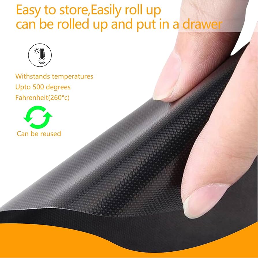 Pack of 4 Geebymol Oven Liner, Oven Liners for Fan Assisted Ovens, Non Stick BBQ