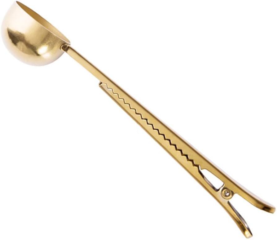 Angel mall Coffee Scoop, Stainless Steel Golden Multi function coffee spoon
