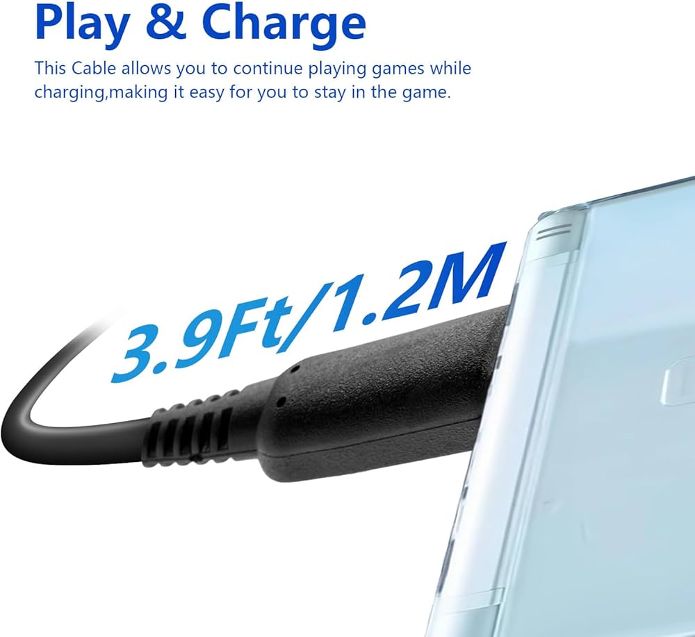 Problems Solved Mcbazel USB charging cable for Nintendo DSi, 3DS, 2DS, including New and XL models, with USB connectors visible