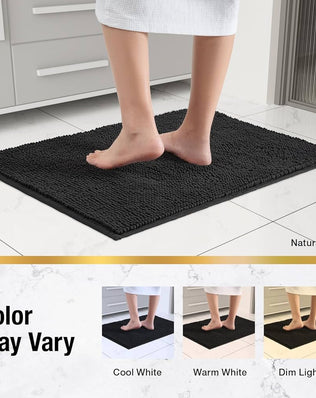Non-slip anti-mould bath mat by Problems Solved, 60x40cm ultra-soft, super absorbent bathroom mat with textured surface.