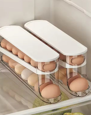 Bilayer Fridge Egg Storage Box Automatic Rolling Eggs Holder Rack - Problems Solved