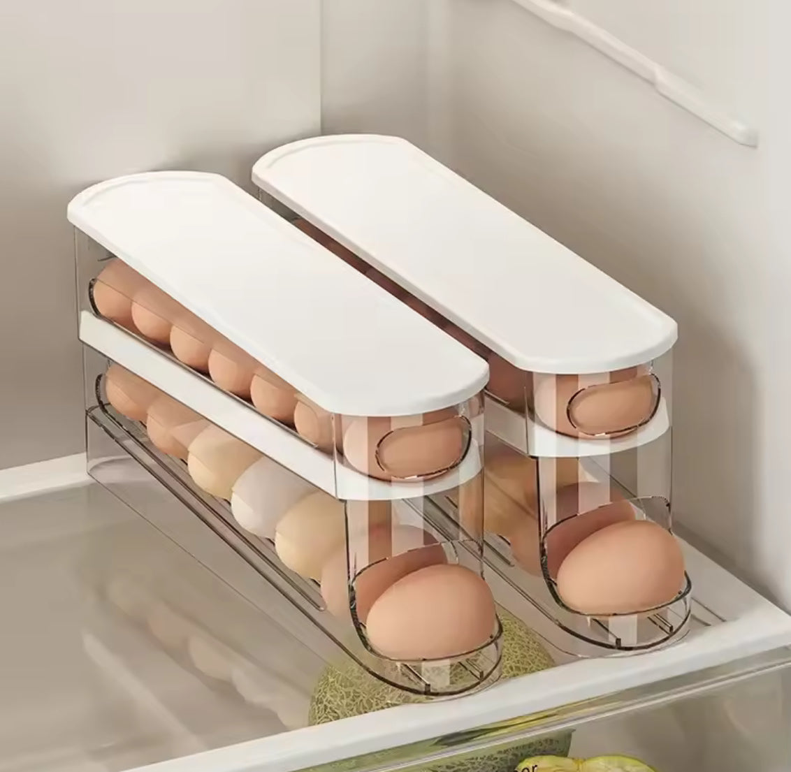 Bilayer Fridge Egg Storage Box Automatic Rolling Eggs Holder Rack - Problems Solved