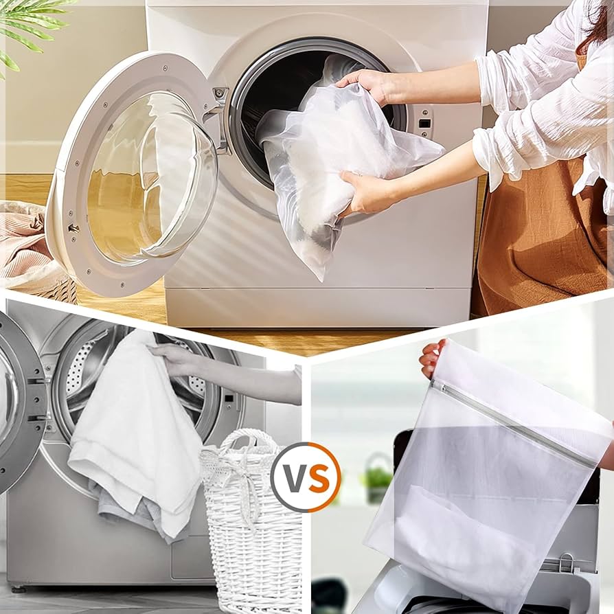 Problems Solved 3-piece mesh laundry bags for delicates with zippers, ideal for washing socks and small laundry items.