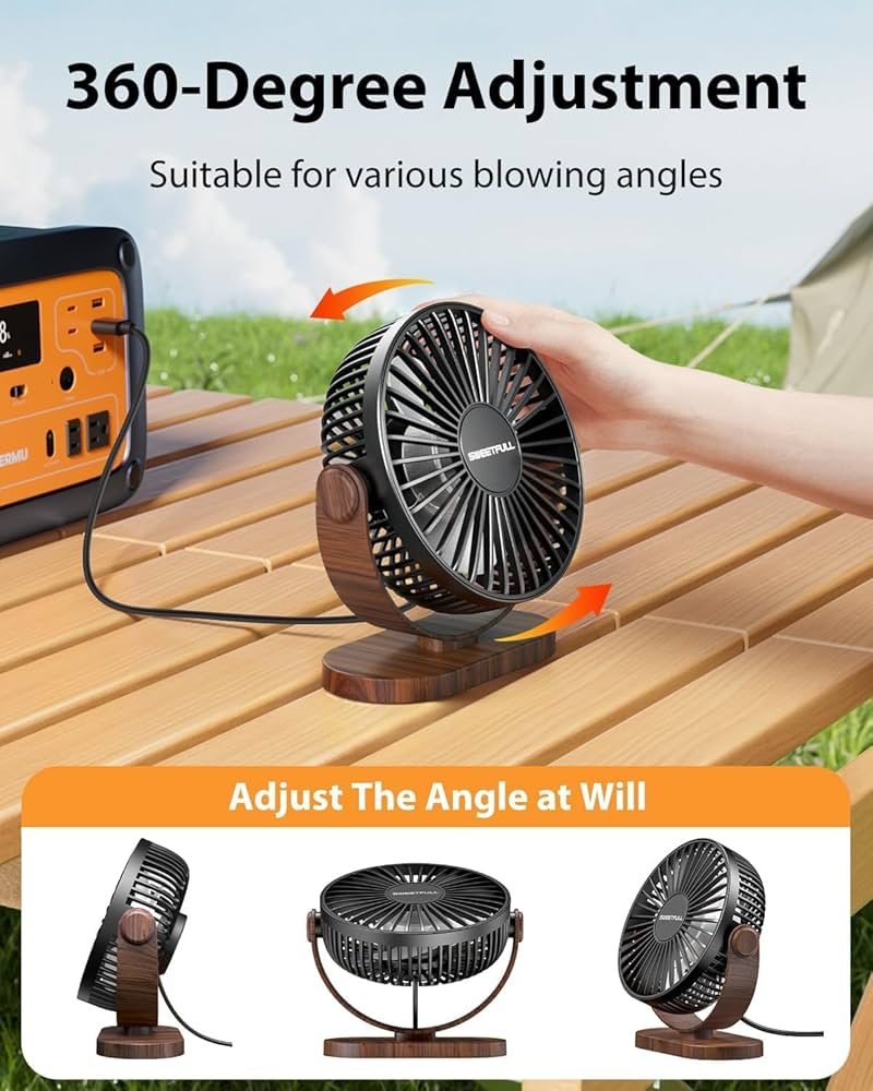 Desk Fan, Small USB Desk Fan Silent, 3 Speeds Portable Personal Desktop Fan