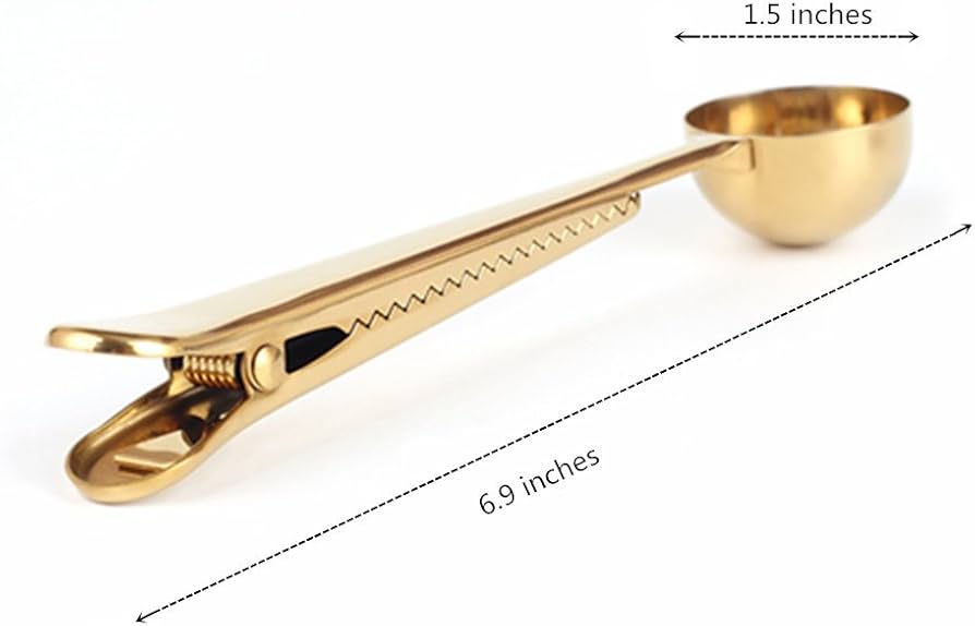 Angel mall Coffee Scoop, Stainless Steel Golden Multi function coffee spoon