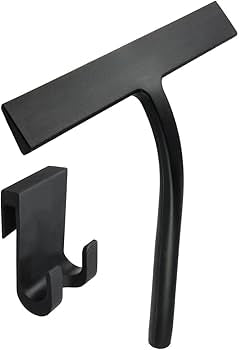 Problems Solved silicone shower squeegee with handle, waterproof window wiper blade for bathroom cleaning.