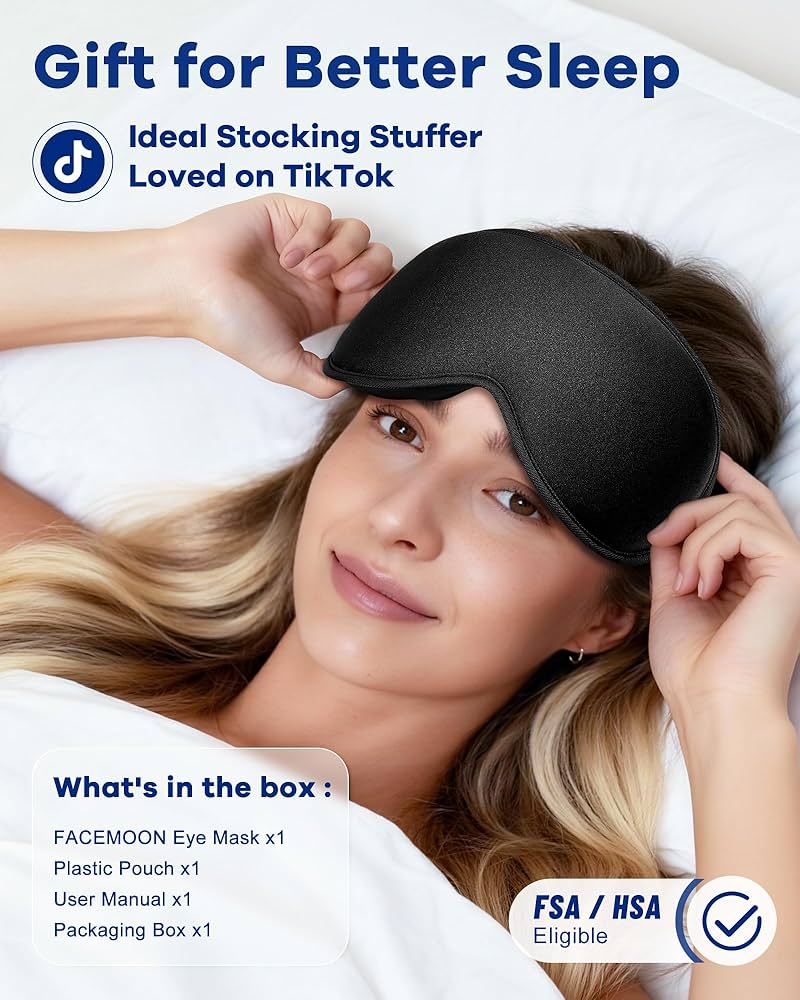 Reusable travel eye cover for adults by Problems Solved, comfortable sleep mask for restful sleep during travel or rest periods.