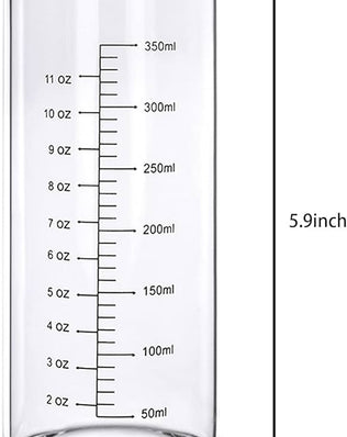 Problems Solved 350ML glass measuring cup with double scale, heat and cold resistant borosilicate for precise cooking and baking.