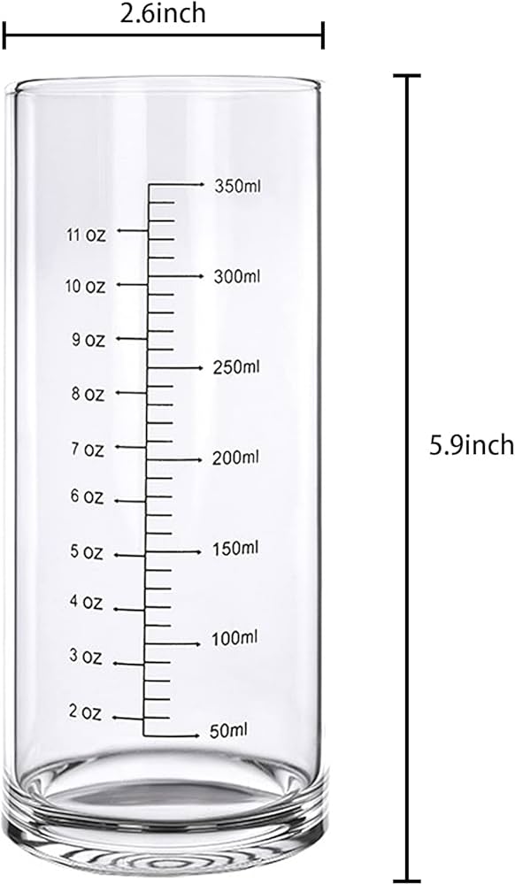 Problems Solved 350ML glass measuring cup with double scale, heat and cold resistant borosilicate for precise cooking and baking.