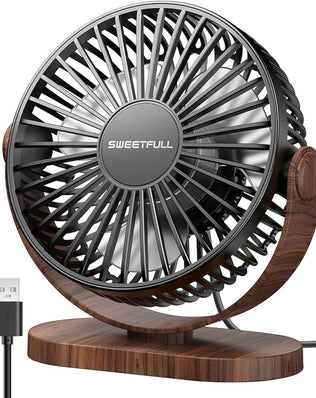 Desk Fan, Small USB Desk Fan Silent, 3 Speeds Portable Personal Desktop Fan