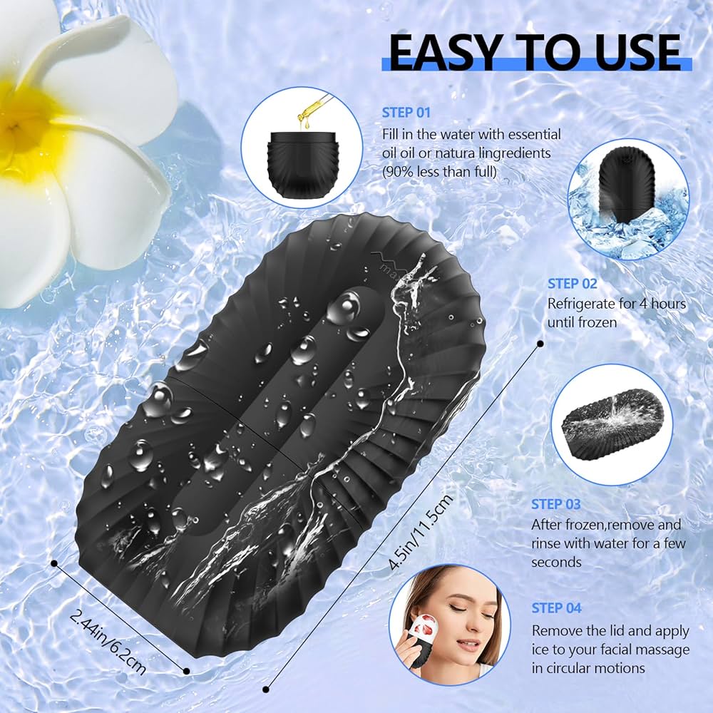 Ice Roller for Face and Eye, Silicone Ice Facial Roller Ice Holder, Face Ice Mold