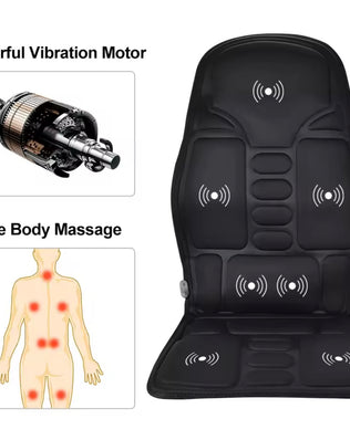 Massager Chair Pad Electric Heating Vibrating Cervical Neck Back Body Cushion - Problems Solved