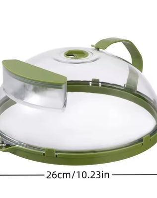 Microwave Cover for Food Clear Microwave Splatter Cover with Water Steamer and Handle