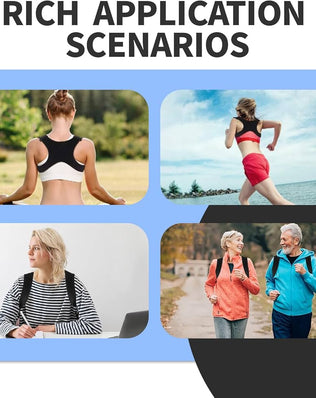Problems Solved adjustable and breathable posture corrector back brace for improved posture and spinal support.