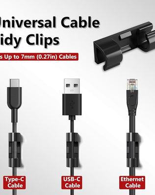 40 Pack Cable Clips Wire Management Home Office Adhesive Cable