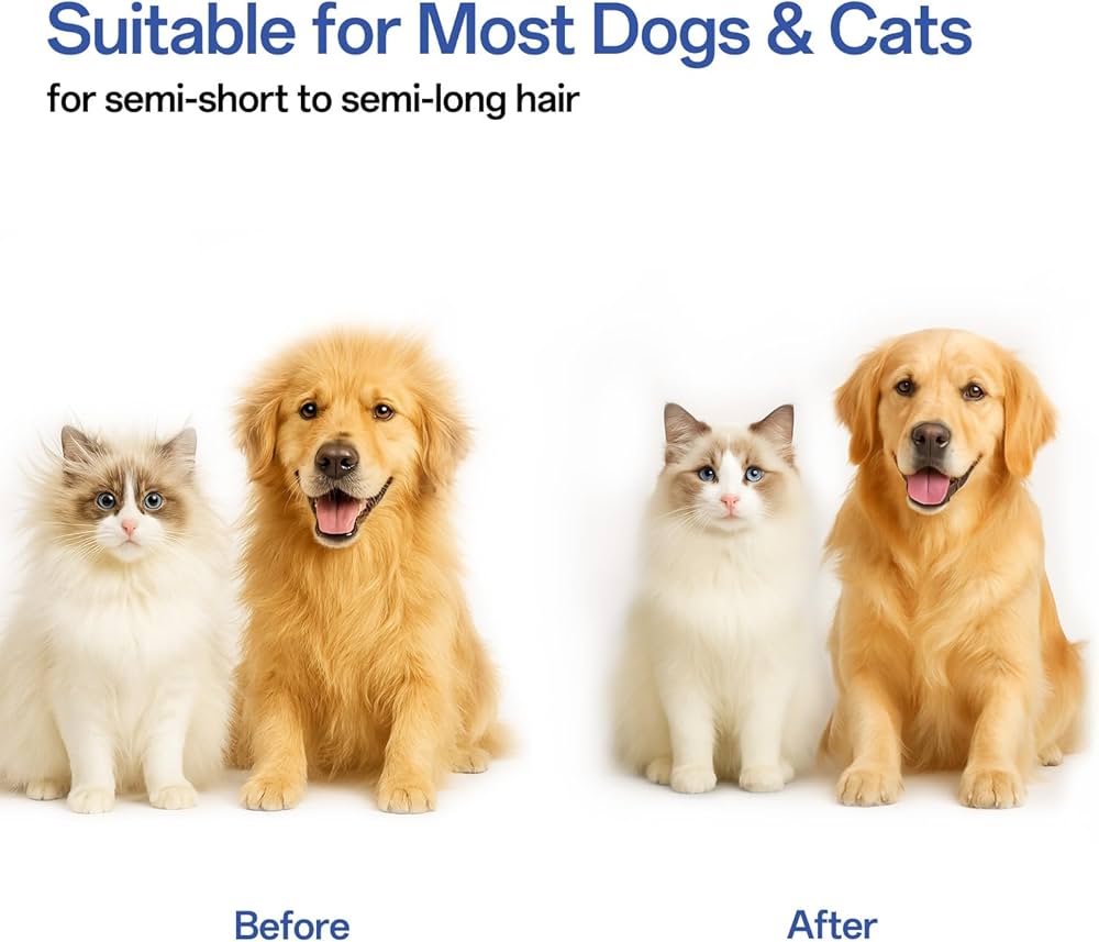 Cat Brush for Long and Short Hair Cats, Self-cleaning Dog Brush for Shedding