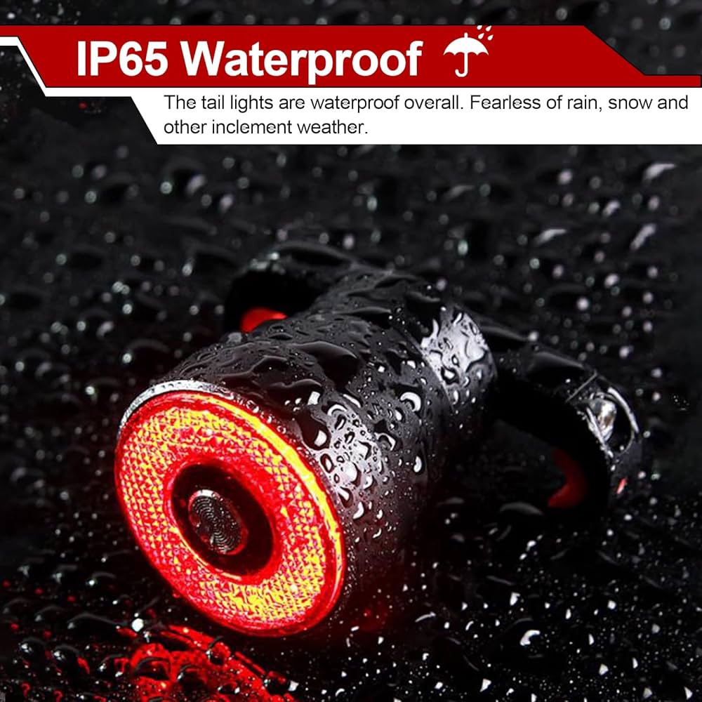 Ultra Bright Smart Bike Tail Light, USB Rechargeable Brake Sensing Bicycle Light