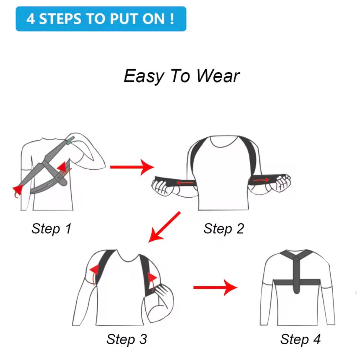 Problems Solved posture corrector for men and women, upper back brace supporting proper spinal alignment and posture.