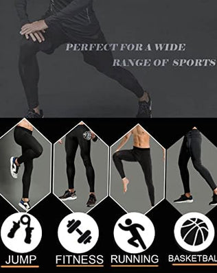 Men's compression trousers from Problems Solved, lightweight sports tights with supportive base layer design for active wear.