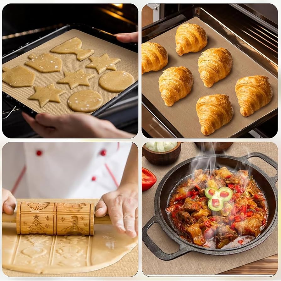 Pack of 10 Non-Stick Oven
Liners, Silicone Baking Mats & Paper, Ideal for Bottom of Oven
