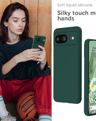 YATWIN Case for Google Pixel 8, Silicone Mobile Phone Case with Lining