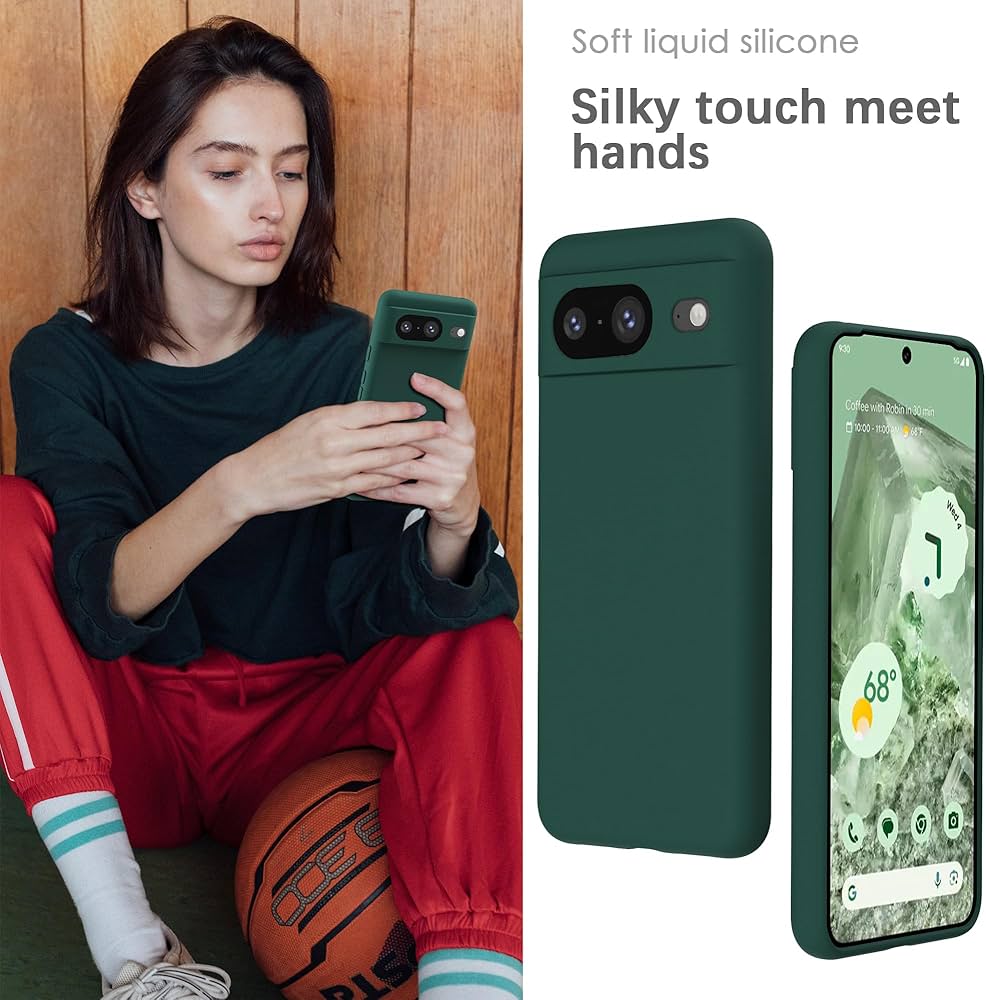 YATWIN Case for Google Pixel 8, Silicone Mobile Phone Case with Lining