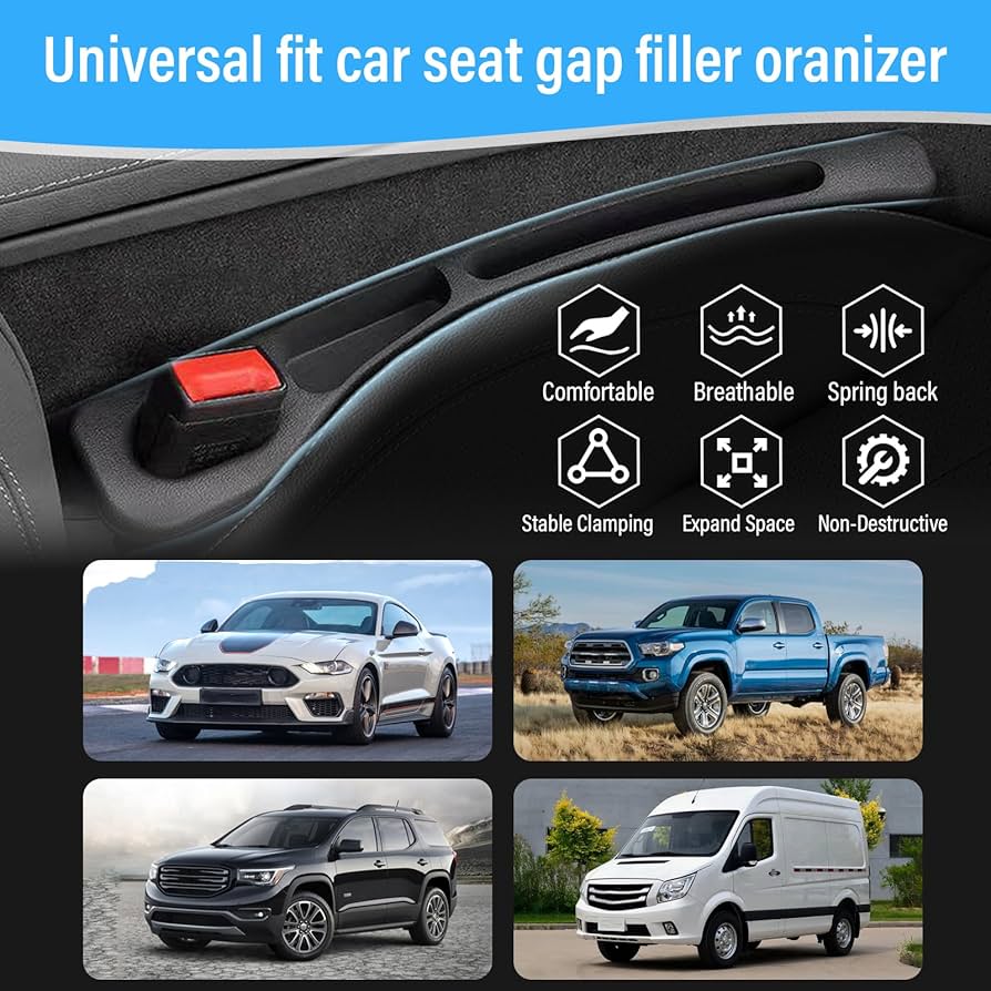2PCS Vehicle Mounted Gap Leak Proof Filling Strip, Car Seat Gap Filler Organiser