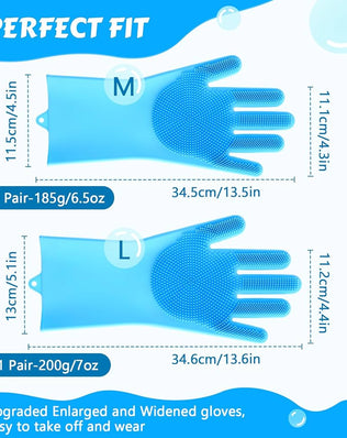 Pet Grooming Silicone Gloves (Blue) Dog Gloves with Silicone Hair Removal Gloves