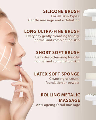 Facial Cleansing Brush Face Scrubber Exfoliating Cleaning Skin Care Cleanser