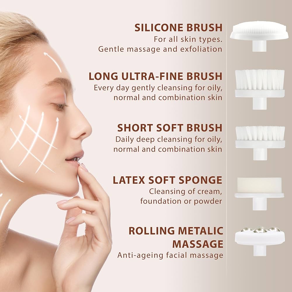 Facial Cleansing Brush Face Scrubber Exfoliating Cleaning Skin Care Cleanser