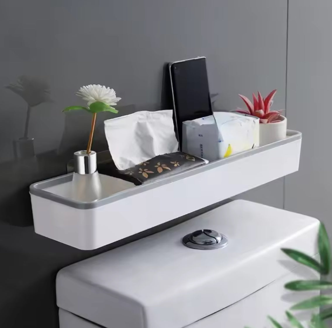 Wall Hanging Toilet Bathroom Storage Cabinet Rack Punch Free - Problems Solved