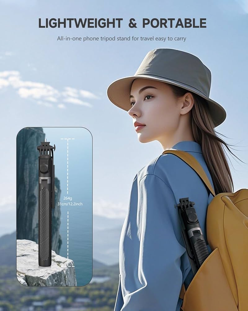 Problems Solved 180cm aluminum phone tripod and selfie stick, extendable all-in-one stand for smartphones with adjustable height.
