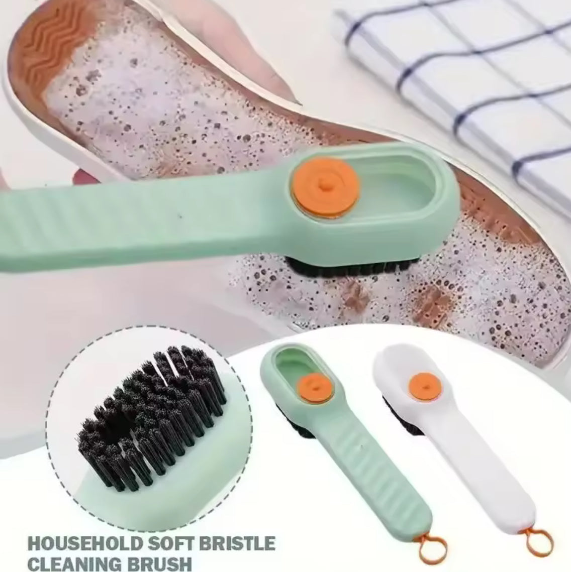 Soap Dispensing Cleaning Brush Soft Bristles 4PCS - Problems Solved